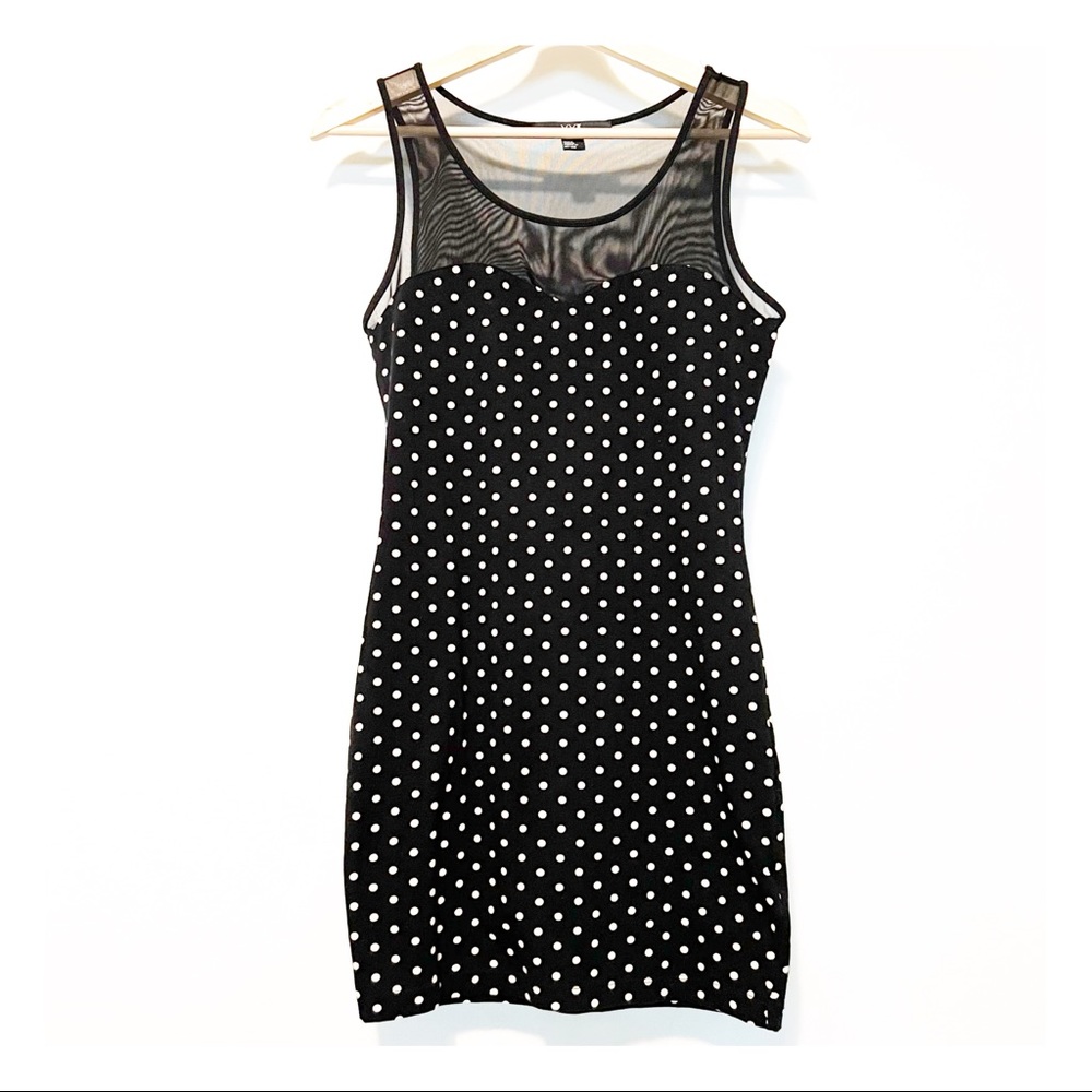 Polka Dot Bodycon Dress, Size M